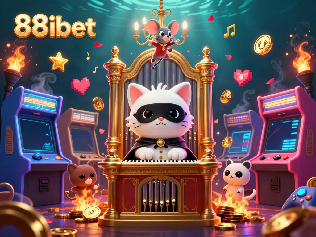 Experience the excitement of 88ibet with a lively 3D casino illustration featuring vibrant gaming elements.
