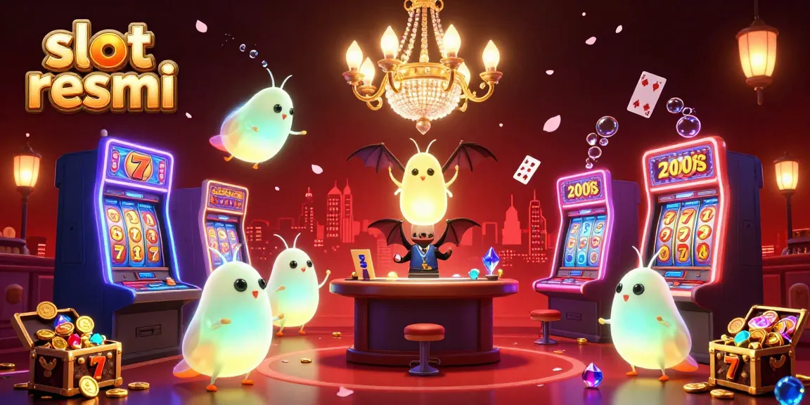 Experience the thrill of slot resmi gaming with vibrant glowworms lighting up a dynamic casino scene.